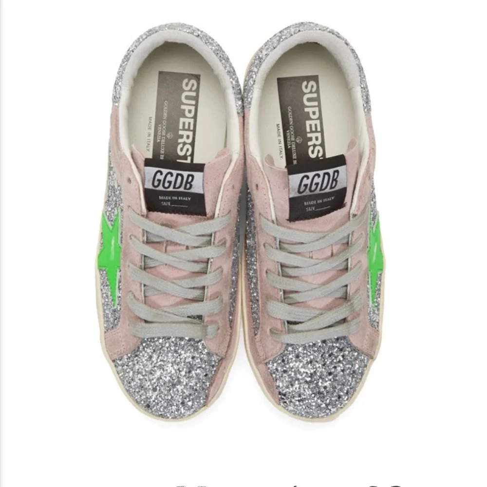 Golden Goose Superstar Glitter and Suede Sneakers - Picture 2 of 12